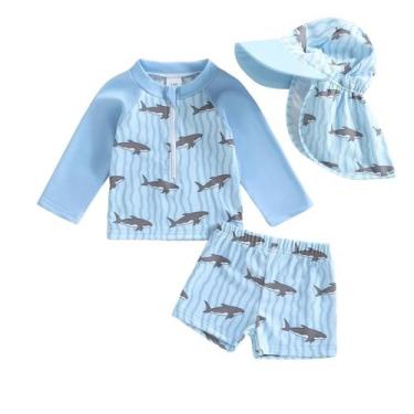 Imagem de Maiô para bebês YINGISFITM Boy Zipper Rash Guard 2-3 anos