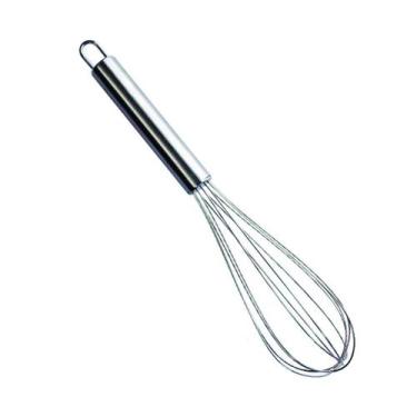 Imagem de Batedor De Ovos 6 Fios Clara Massas Bolos Em Aço Inox 29cm   - Top úti