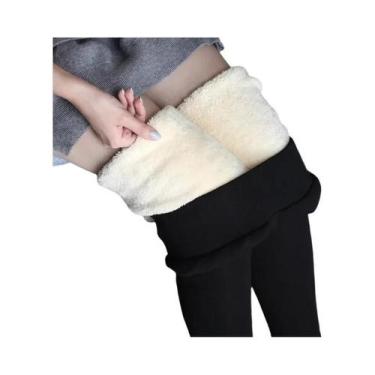 Imagem de Leggings Femininas Térmicas De Inverno Com Forro De Lã Grossa, Cintura