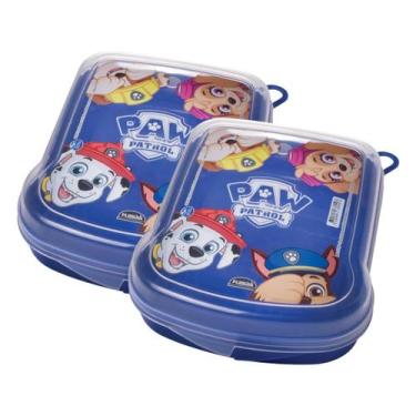 Imagem de Kit 2 Porta Lanche Sanduicheira Infantil Lancheira Escolar - - PLASUTI