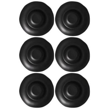 Imagem de Conjunto 6 Pratos para Massa Cerâmica Porto Brasil Preto Matte 450ml S