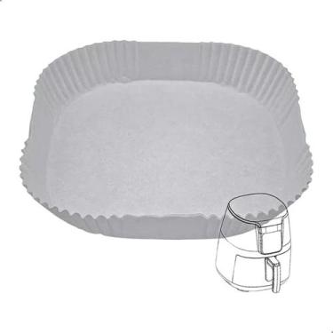 Imagem de Kit 50 Formas De Papel Quadrada 16cm Para Fritadeira Elétrica Air Frye