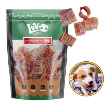 Imagem de Mordedor Natural para Cachorro Mini Traqueia Bovina 200g 6 a 10 unidad