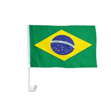 Imagem de Bandeira Do Brasil Para Janela Carro Com Haste Resistente Universal Te