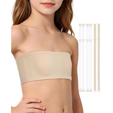 Imagem de Sutiã Faixa iMucci para Meninas com Alças Transparentes Sem Costura 7-