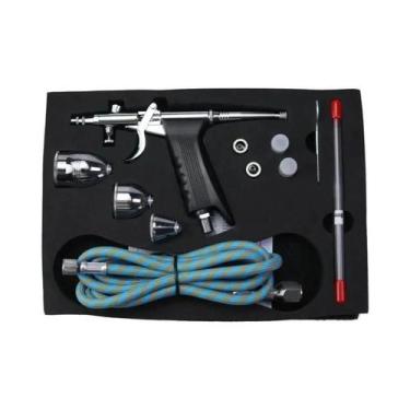 Imagem de Kit De Aerógrafo De Dupla Ação 0.3 0.5 0.8mm Com Copos De Tinta Para U