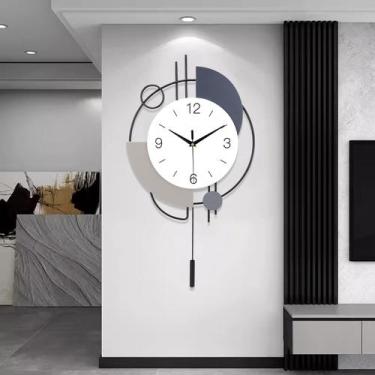 Imagem de Relógio de Parede Dankeit 41x67cm Pêndulo Silencioso Quartz Preto