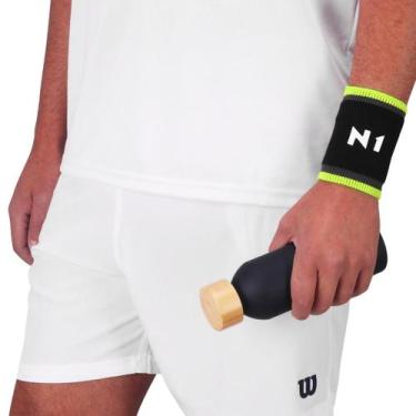 Imagem de Protetor De Punho N1 Sport Racket Preto e Verde Limão, M