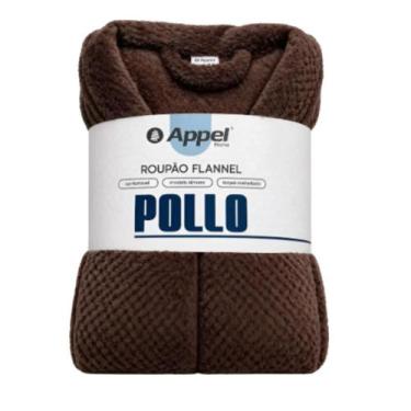 Imagem de Roupão Flanel Pollo Modelo Kimono Unisex TAMANHO:GGCOR:CAFÉ, GG, Café