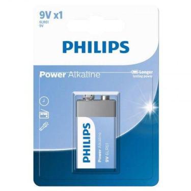 Imagem de Bateria alcalina 9 volts com 1 unidade 6LR61P1B/59 - Philips