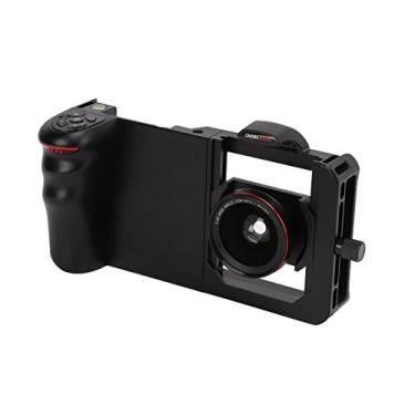 Imagem de Equipamento de vídeo, estojo de filmagem universal de estabilizador de telefone portátil, com lente macro grande angular 2 em 1, para videomaker