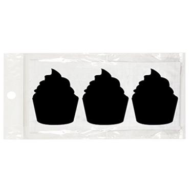 Imagem de Wrapables Conjunto de 30 etiquetas de quadro-negro/adesivos para organização, etiquetagem, etiquetas de presente, marcadores de bebida/vinho e casamentos – cupcake de 7,5 x 5,8 cm