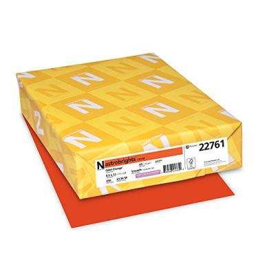 Imagem de Cartolina colorida Astrobrights, peso da capa de 29,5 kg, 8,5 x 11, laranja órbita, pacote com 250
