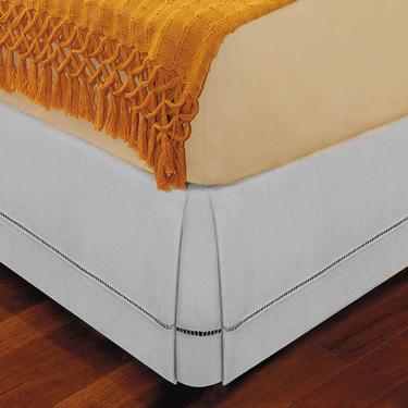 Imagem de Saia Ponto Palito Branca Para Cama Box King Size 1,93x2,03x36