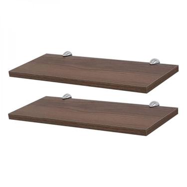 Imagem de Kit 2 Prateleiras Nogal Suporte Mercado das Prateleiras