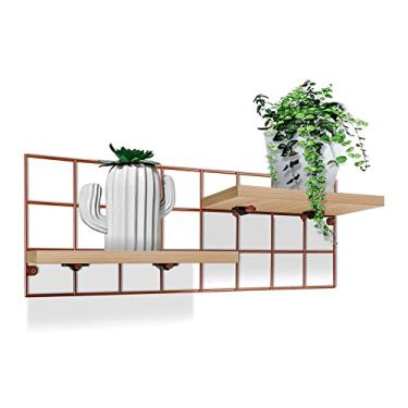 Imagem de Prateleira De Parede Brilon MDF Porta Vaso De Flor 30cm X 15cm Cobre