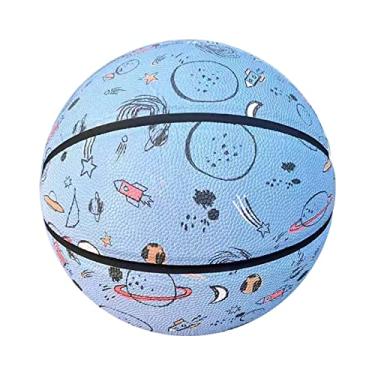 Imagem de Tamanho 1/3/5/6/7 Basquete personalizado estrelado, couro macio PU, sensação de boa mão, presente de aniversário infantil, uso interno e externo.,Black,NO 1