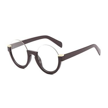 Imagem de Óculos de sol femininos redondos sem aro fashion com gradiente retrô lentes transparentes armação sombras uv400,3, china