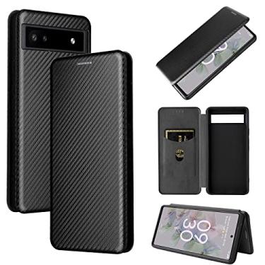 Imagem de For Google Pixel 6a Carbon Fiber Texture Horizontal Flip Leather Phone Case
