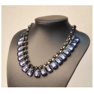 Imagem de Colar Retrô Cristal Azul