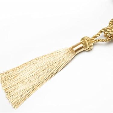 Imagem de 1 peça Suporte de Cortina Acessório de Cortina Feito à Mão Borlas Bola Pendurada Franja Amarração Traseira Cortina Borla Decoração de Casa, Ouro, 2 Peças