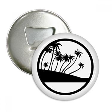 Imagem de Abridor de garrafas de praia com ímã de geladeira e planta de coqueiro preto emblema multifuncional