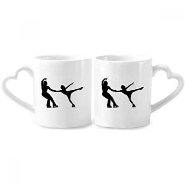 Imagem de Conjunto de canecas de porcelana para casal, jogador de educação física esportiva, coração e coração