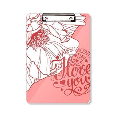 Imagem de Rosa feliz dia dos namorados amor rosa prancheta pasta bloco de escrita placa de suporte A4