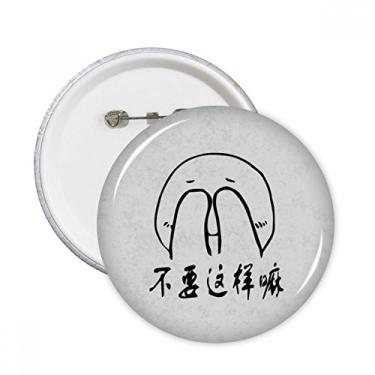 Imagem de Palma de rosto preto bonito bate-papo padrão feliz pinos redondos crachá botão emblema acessório decoração 5 peças