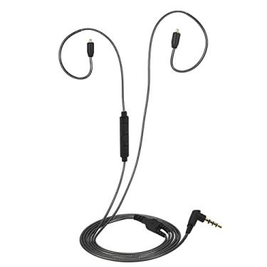 Imagem de LUGU 3,5 milímetros cabo fones de ouvido cabo destacável cabo de substituição de fone de ouvido com microfone MMCX conector para Shure SE215 SE315 SE425 SE535 SE846 UE900 fones de ouvido cinza