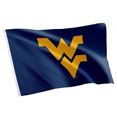 Imagem de Desert Cactus West Virginia University WVU Mountaineers 100% poliéster interior exterior 3 pés x 5 pés bandeira (bandeira 1)