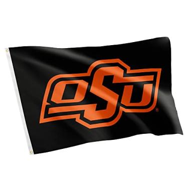 Imagem de Desert Cactus Bandeira de Oklahoma State University OSU Cowboys 100% poliéster para ambientes internos e externos 1,5 m x 1,5 m (bandeira 3)