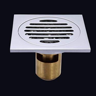 Imagem de Piso de banheiro Ralo de piso Tampa de ralo de piso Ralo de cobre Desodorante Máquina de lavar banheiro Filtro de água de três vias de aço inoxidável prata B