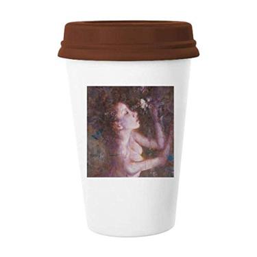 Imagem de E Minor XJJ pintura a óleo Art Deco presente caneca moderna café copo cerâmica tampa