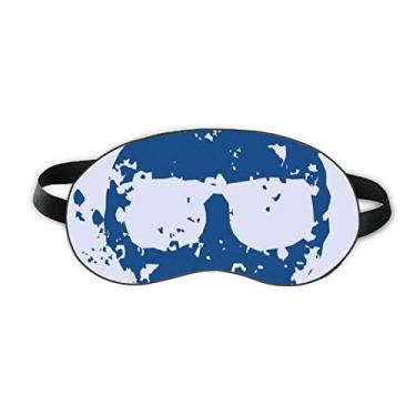 Imagem de Blue Glasses Design Round Illustration Pattern Sleep Eye Shield Soft Night Vlindfold Shade Cover