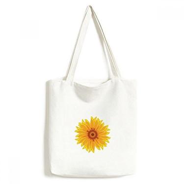 Imagem de Bolsa de lona com flor de girassol amarelo bolsa de compras casual