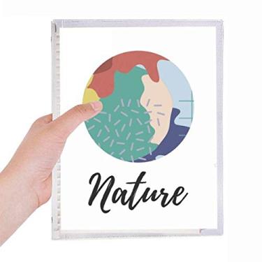 Imagem de Caderno colorido abstrato com estampa de arte em folhas soltas diário recarregável de papelaria