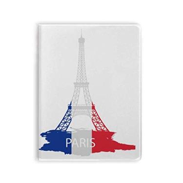 Imagem de Caderno de silhueta da Torre Eiffel, Paris França, capa de goma