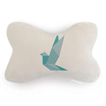 Imagem de DIYthinker Origami Almofada de almofada para decoração de pescoço com estampa de pombo de granada abstrata
