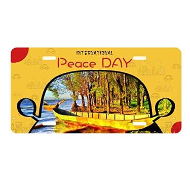 Imagem de DIYthinker Placa de carro para fotografia com arca litorânea, etiqueta decoração de carro, dia da paz