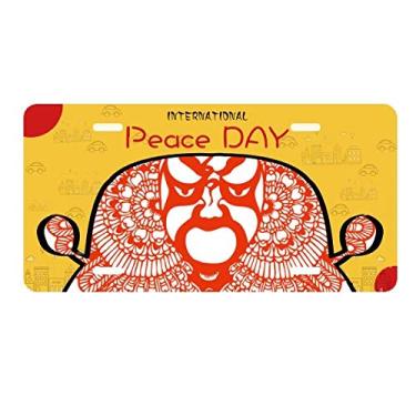 Imagem de DIYthinker Placa de carro vermelha cortada em papel com cabeça de ópera chinesa para decoração de carro Dia da Paz