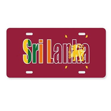 Imagem de DIYthinker Placa de licença com nome da bandeira do país Srilanka Decoração de aço inoxidável para automóveis