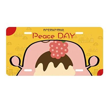 Imagem de DIYthinker Placa de licença com chocolate morango doce sorvete etiqueta decoração de carro dia da paz