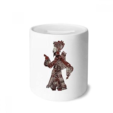 Imagem de DIYthinker Porta-moedas de cerâmica tradicional Shadow Play Man Walk caixa de dinheiro porta-moedas presente