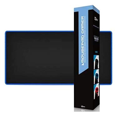 Imagem de Mousepad Gamer Borda Costurada Grande 70 X 35 Speed Edition Borda Azul