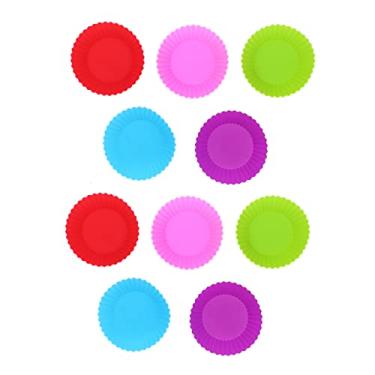 Imagem de Copo para muffin, fornos de silicone de grau alimentício fácil de limpar para freezers, micro-ondas