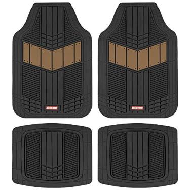 Imagem de MOTOR TREND DualFlex™ Tapetes de borracha para carro para todos os climas, à prova d'água, conjunto completo de tapetes esportivos de dois tons, com design de dois tons, tapetes universais para carro,