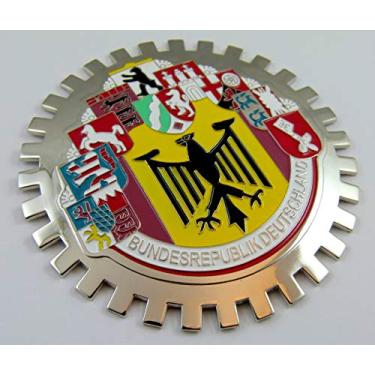 Imagem de Emblema de grade 10 cidades Alemanha carro caminhão grelha alemão cromo emblema da Alemanha