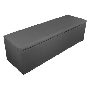 Imagem de Báu Calçadeira Eva 160cm Suede Cinza - Vallisa Decor