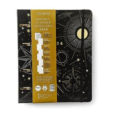 Imagem de Agenda Planner Argolado 2024 Astral Semanal Notas A5 Espaço Preto, Cicero